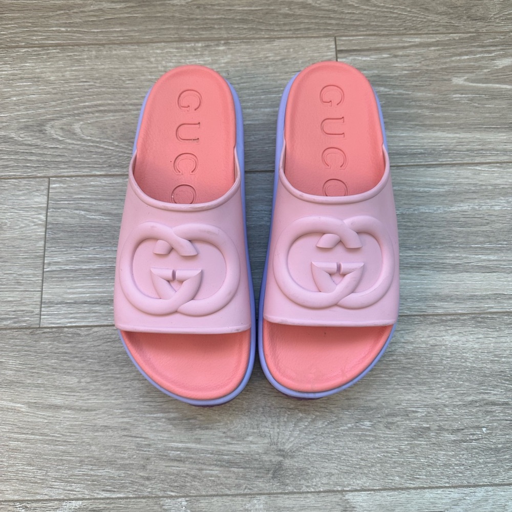 Platform gucci slides